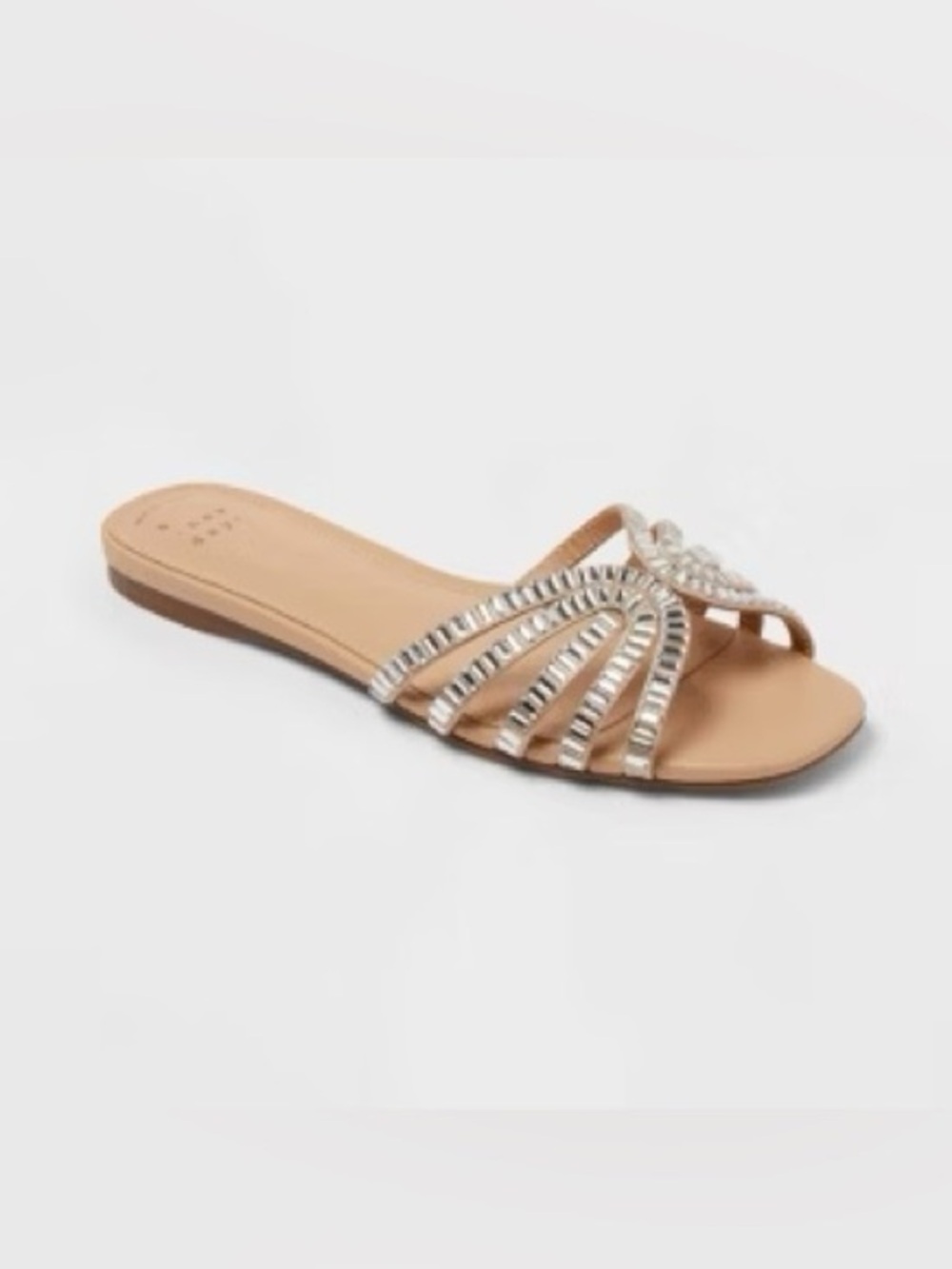 NWT A New Day Mariana Sandals Silver Jewel Embellished Slides Women’s size 11